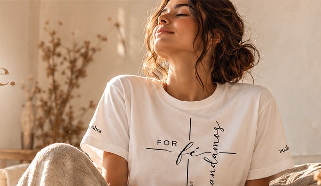 Editorial de moda NOOHRA com camiseta branca